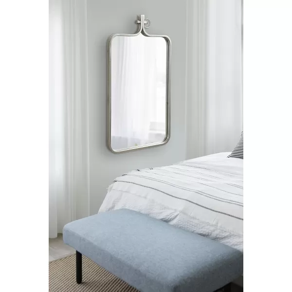 imageKate and Laurel Yitro Modern Rectangle Wall Mirror 20 x 35 Black Decorative Industrial Mirror for WallSilver