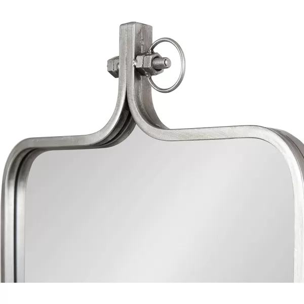 imageKate and Laurel Yitro Modern Rectangle Wall Mirror 20 x 35 Black Decorative Industrial Mirror for WallSilver