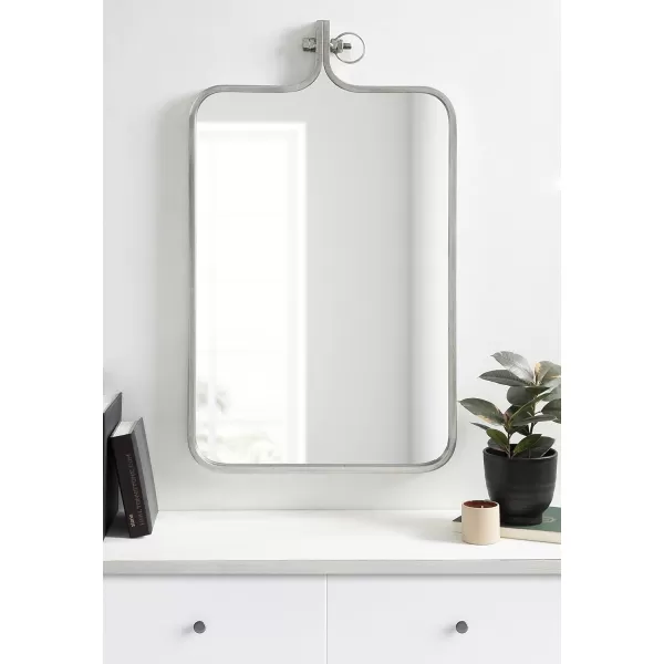 imageKate and Laurel Yitro Modern Rectangle Wall Mirror 20 x 35 Black Decorative Industrial Mirror for WallSilver