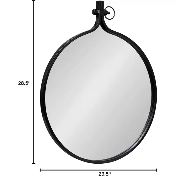 Kate and Laurel Yitro Oval Metal Framed Wall Mirror 20 x 34 Gold Glamorous Industrial Accent Mirror for WallBlack