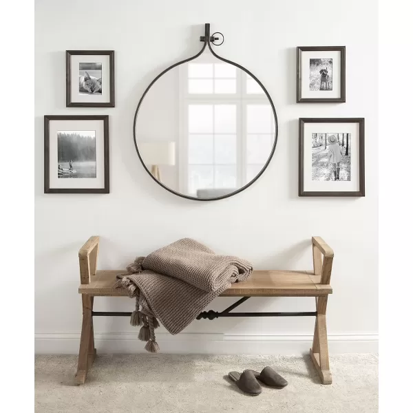 Kate and Laurel Yitro Oval Metal Framed Wall Mirror 20 x 34 Gold Glamorous Industrial Accent Mirror for WallBronze