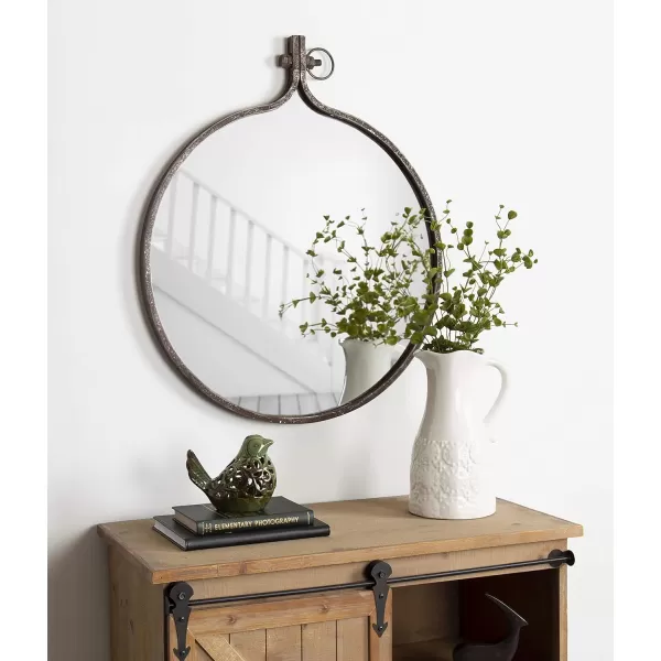 Kate and Laurel Yitro Oval Metal Framed Wall Mirror 20 x 34 Gold Glamorous Industrial Accent Mirror for WallBronze