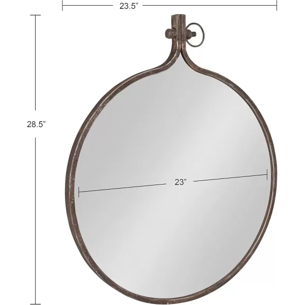 Kate and Laurel Yitro Oval Metal Framed Wall Mirror 20 x 34 Gold Glamorous Industrial Accent Mirror for WallBronze