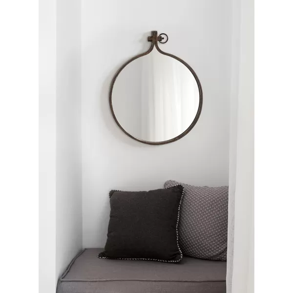 Kate and Laurel Yitro Oval Metal Framed Wall Mirror 20 x 34 Gold Glamorous Industrial Accent Mirror for WallBronze