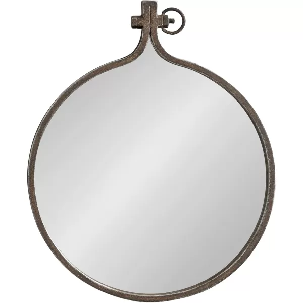 Kate and Laurel Yitro Oval Metal Framed Wall Mirror 20 x 34 Gold Glamorous Industrial Accent Mirror for WallBronze