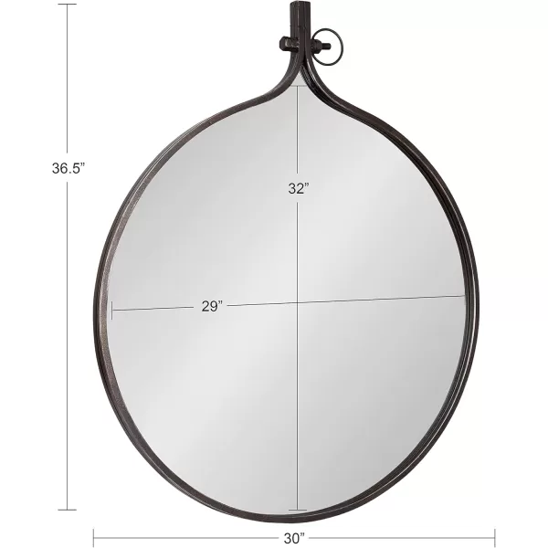 Kate and Laurel Yitro Oval Metal Framed Wall Mirror 20 x 34 Gold Glamorous Industrial Accent Mirror for WallBronze