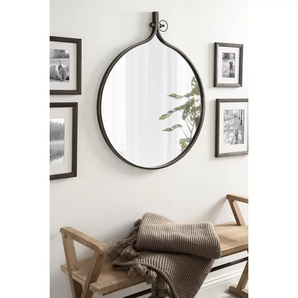 Kate and Laurel Yitro Oval Metal Framed Wall Mirror 20 x 34 Gold Glamorous Industrial Accent Mirror for WallBronze