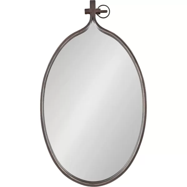 Kate and Laurel Yitro Oval Metal Framed Wall Mirror 20 x 34 Gold Glamorous Industrial Accent Mirror for WallBronze