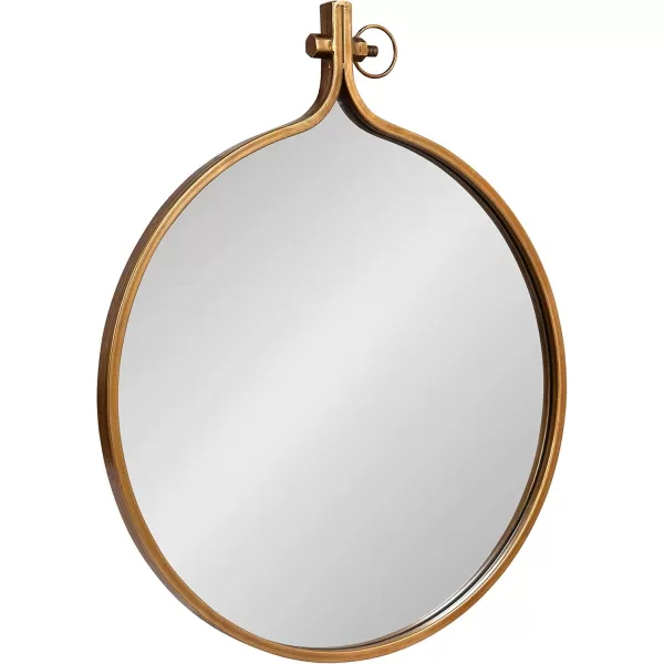 Kate and Laurel Yitro Oval Metal Framed Wall Mirror 20 x 34 Gold Glamorous Industrial Accent Mirror for WallGold