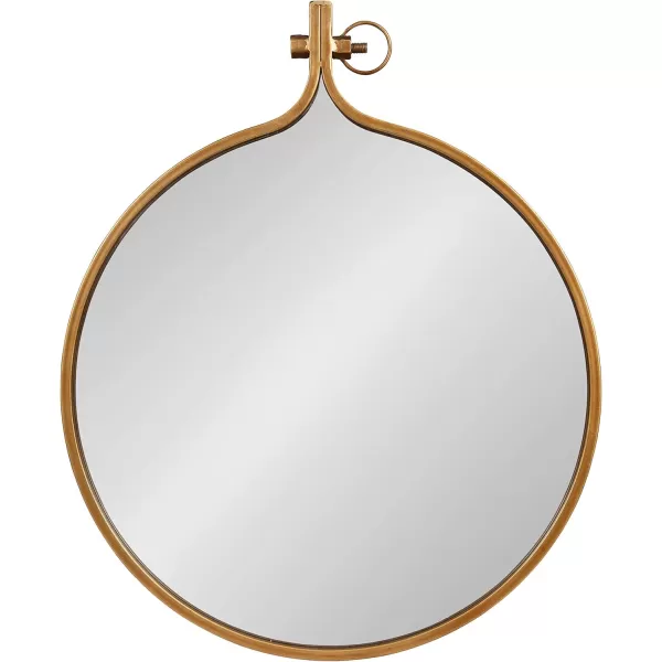 Kate and Laurel Yitro Oval Metal Framed Wall Mirror 20 x 34 Gold Glamorous Industrial Accent Mirror for WallGold