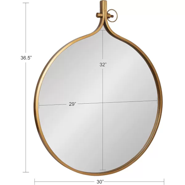 Kate and Laurel Yitro Oval Metal Framed Wall Mirror 20 x 34 Gold Glamorous Industrial Accent Mirror for WallGold