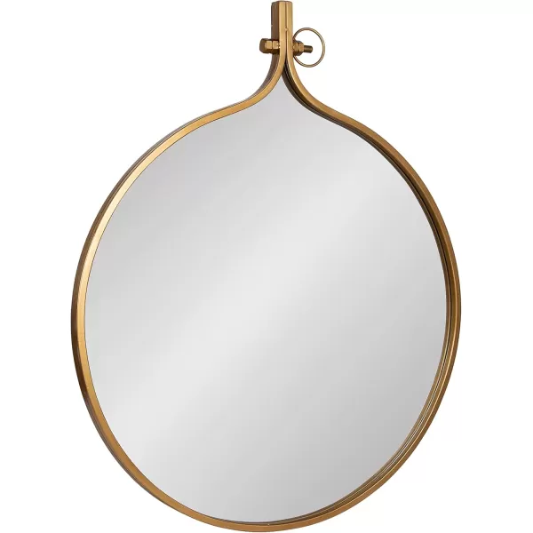 Kate and Laurel Yitro Oval Metal Framed Wall Mirror 20 x 34 Gold Glamorous Industrial Accent Mirror for WallGold