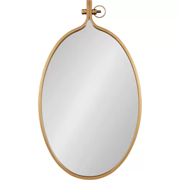 Kate and Laurel Yitro Oval Metal Framed Wall Mirror 20 x 34 Gold Glamorous Industrial Accent Mirror for WallGold