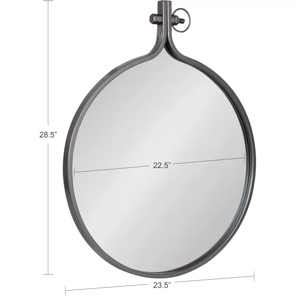 Kate and Laurel Yitro Oval Metal Framed Wall Mirror 20 x 34 Gold Glamorous Industrial Accent Mirror for WallGrey