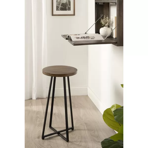 Kate and Laurel Zia Modern Counter Stool 13 x 13 x 25 White and Gold Decorative Contemporary Stool for KitchenNatural