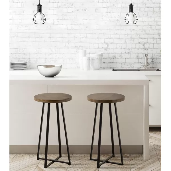 Kate and Laurel Zia Modern Counter Stool 13 x 13 x 25 White and Gold Decorative Contemporary Stool for KitchenNatural