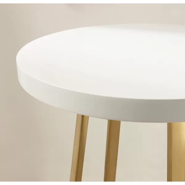 Kate and Laurel Zia Modern Counter Stool 13 x 13 x 25 White and Gold Decorative Contemporary Stool for KitchenWhite