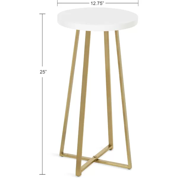 Kate and Laurel Zia Modern Counter Stool 13 x 13 x 25 White and Gold Decorative Contemporary Stool for KitchenWhite