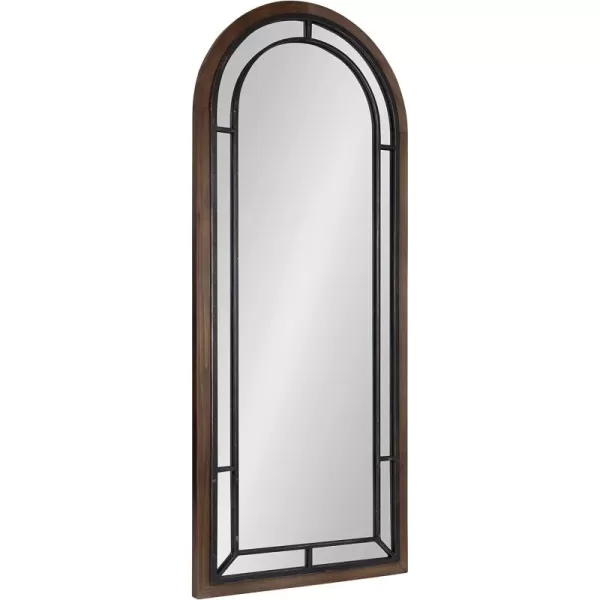 Kate and Laurel Audubon Farmhouse Wall Mirror 20 x 48 Black Full Length Arched Mirror for WallRustic Brown