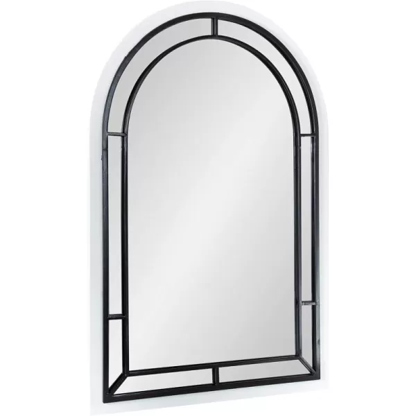 Kate and Laurel Audubon Farmhouse Wall Mirror 20 x 48 Black Full Length Arched Mirror for WallWhite