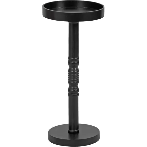 Kate and Laurel Bellport Farmhouse Round Drink Table 10 x 10 x 22 Black Decorative Traditional Mini Table for Use as Charming Indoor Plant Stand or Living Room Pedestal Table