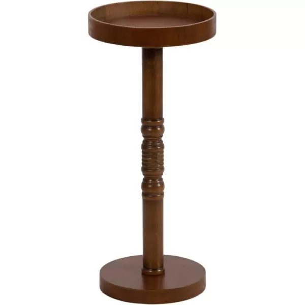 Kate and Laurel Bellport Farmhouse Round Drink Table 10 x 10 x 22 Natural Rustic Decorative Coastal Martini Table for Use as Charming Indoor Plant Stand or Living Room Pedestal TableRustic Brown