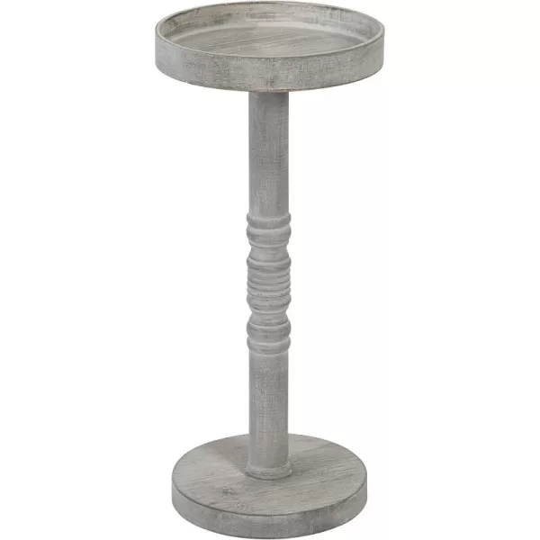 Kate and Laurel Bellport Farmhouse Round Drink Table 10 x 10 x 22 Natural Rustic Decorative Coastal Martini Table for Use as Charming Indoor Plant Stand or Living Room Pedestal TableGrey