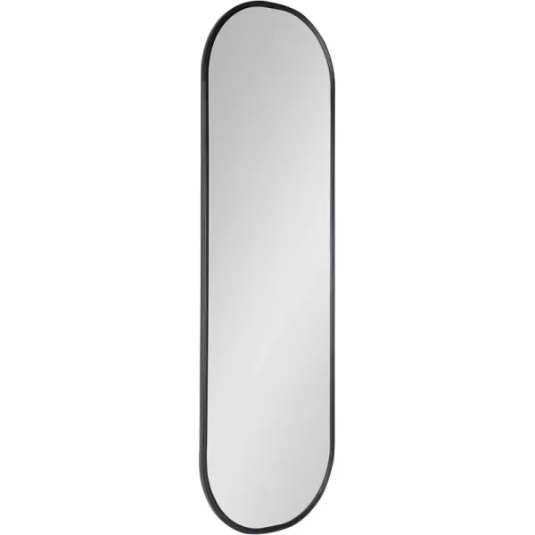 Kate and Laurel Caskill Modern Oval Mirror 18quot x 24quot Black CapsuleShaped Accent Mirror for Entryway Living Room or BathroomBlack