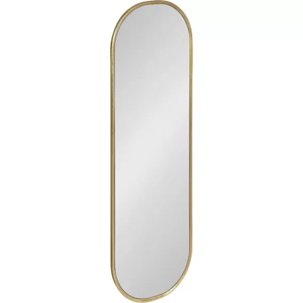 Kate and Laurel Caskill Modern Oval Mirror 18quot x 24quot Black CapsuleShaped Accent Mirror for Entryway Living Room or BathroomGold