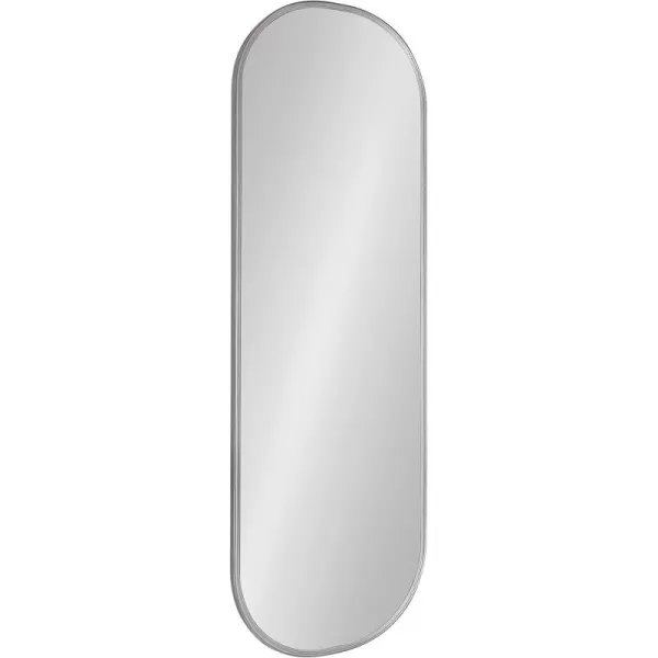 Kate and Laurel Caskill Modern Oval Mirror 18quot x 24quot Black CapsuleShaped Accent Mirror for Entryway Living Room or BathroomGrey