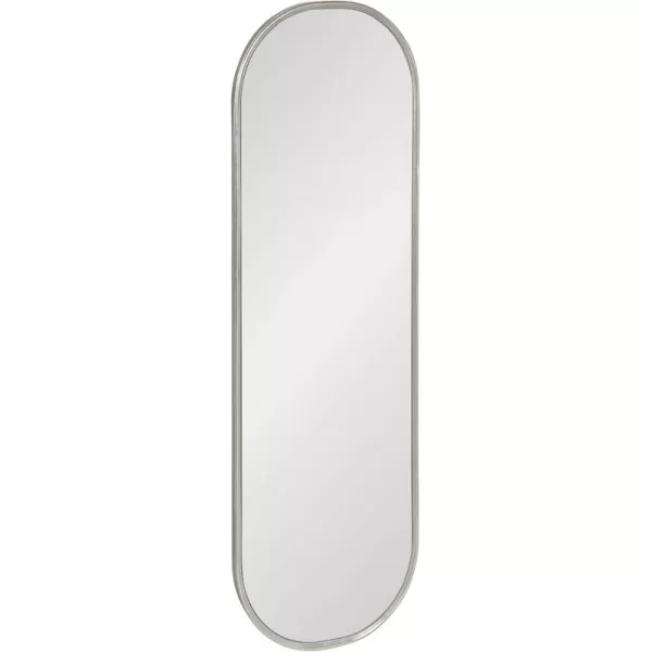 Kate and Laurel Caskill Modern Oval Mirror 18quot x 24quot Black CapsuleShaped Accent Mirror for Entryway Living Room or BathroomSilver