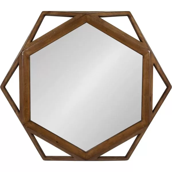 imageKate and Laurel Cortland RusticModern Geometric Octagon Shaped Wood Accent Wall Mirror Rustic Caramel Finish 24x27inchesBrown