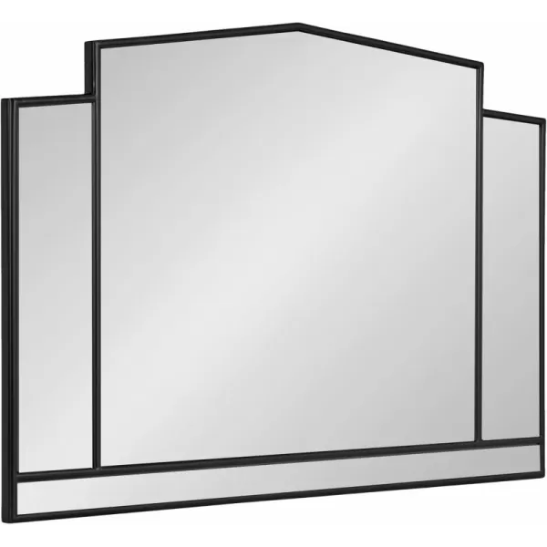 imageKate and Laurel Dietrich Modern Arched Window Wall Mirror 32 x 25 Black Transitional Pieced Glass Window Pane Mirror for Use as Statement Mantel Mirror or Decorative Bedroom Mirror
