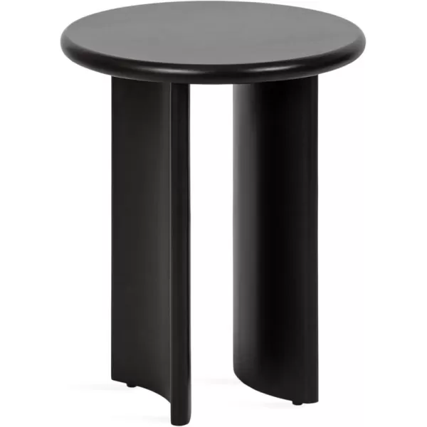 Kate and Laurel Erys MidCentury Modern Round Side Table 16 x 16 x 20 Dark Brown Transitional Wood End Table for Use as Bedroom Nightstand or Living Room Accent TableBlack