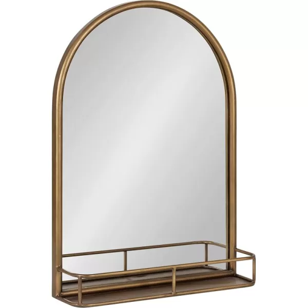 imageKate and Laurel Estero Modern Arched Mirror with Shelf 20 x 28 Gold Transitional Arch Mirror for WallGold