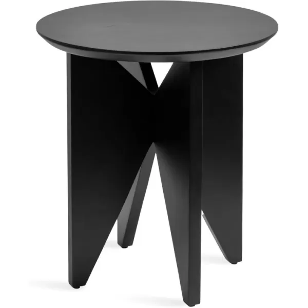 Kate and Laurel Faiza Modern Wooden Round Side Table 18 x 18 x 20 Black Transitional Wood End Table for Use as Bedroom Nightstand or Living Room Accent TableBlack