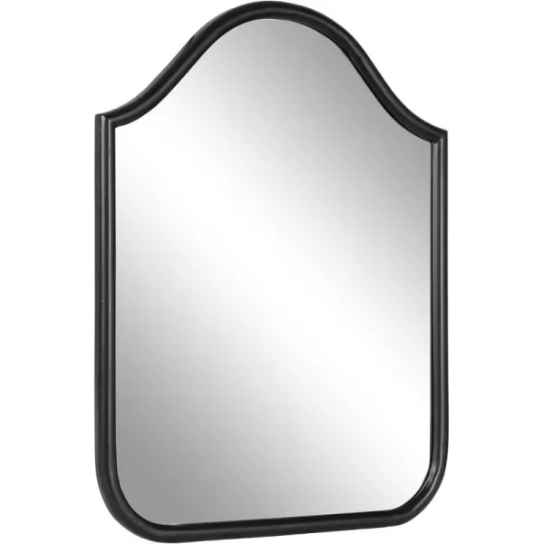 Kate and Laurel Fellows Scallop Arched Wall Mirror 24 x 36 Antique Gold Traditional Decorative Arch Mirror with Bold Curved Shape and Vintage Mirror DesignBlack