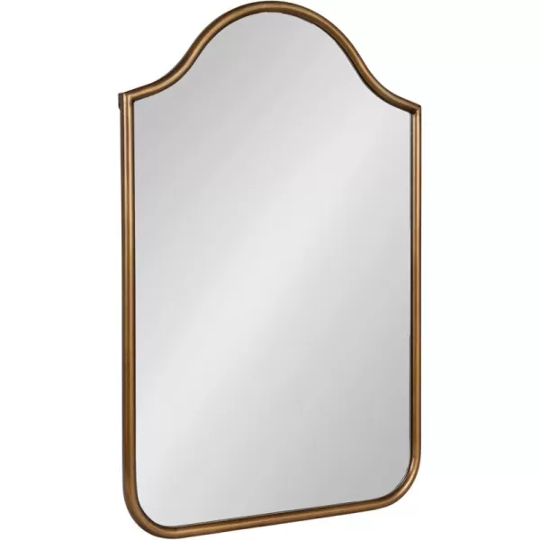 Kate and Laurel Fellows Scallop Arched Wall Mirror 24 x 36 Antique Gold Traditional Decorative Arch Mirror with Bold Curved Shape and Vintage Mirror DesignGold