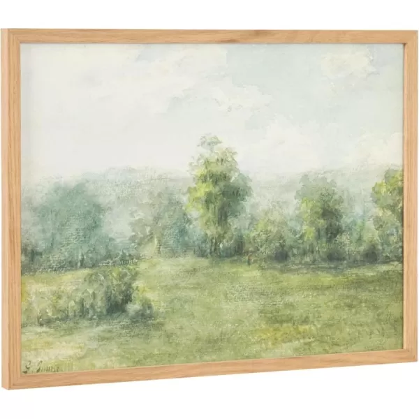 Kate and Laurel George Inness Landscape Framed Wall Art 20x16 Black Soft Nature Tree Landscape Art for WallNatural  Landscape