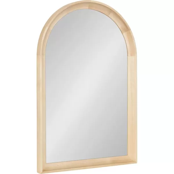 Kate and Laurel Hatherleigh Modern Transitional Arched Wooden Wall Mirror 24 x 36 Rustic Brown Decorative Wood Arch Mirror for Use in Bathroom Entryway or BedroomNatural