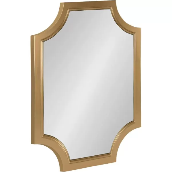 Kate and Laurel Hogan Wood Framed FullLength Wall Mirror with Scallop Corners 18x48 Inches GoldGold