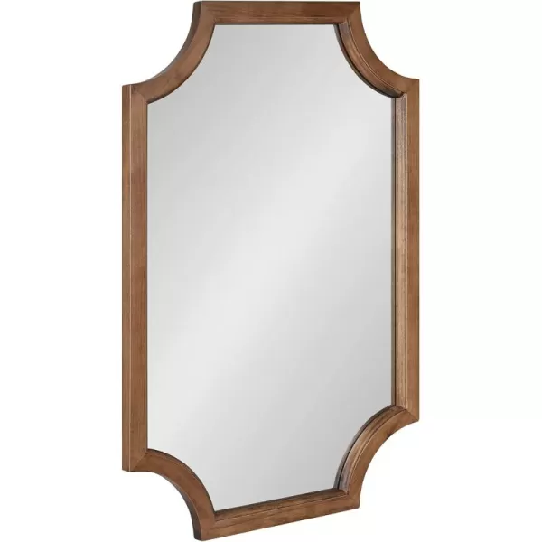 Kate and Laurel Hogan Wood Framed FullLength Wall Mirror with Scallop Corners 18x48 Inches GoldRustic Brown