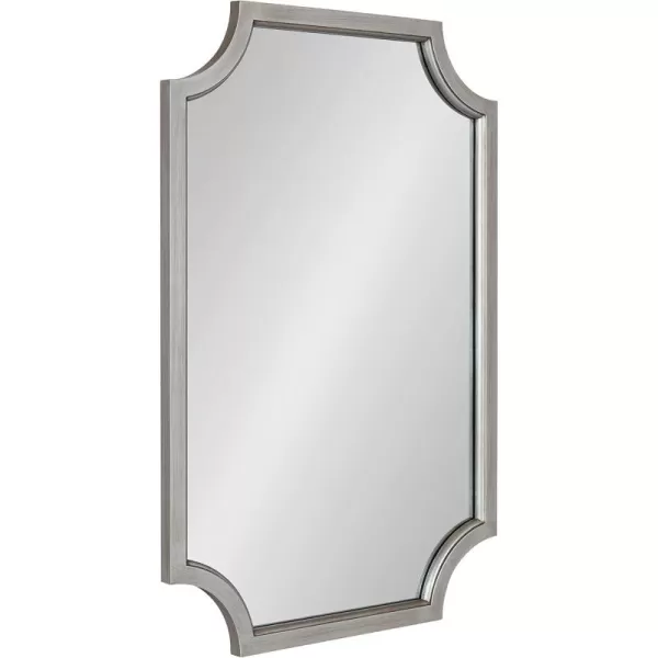 Kate and Laurel Hogan Wood Framed FullLength Wall Mirror with Scallop Corners 18x48 Inches GoldSilver