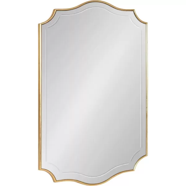 imageKate and Laurel Hollyn Glam Scalloped Wall Mirror 20 x 30 Gold Decorative Traditional Wall Decor with Elegant Frame and Soft ScallopsGold