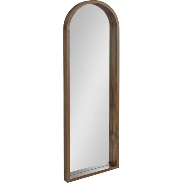 imageKate and Laurel Hutton MidCentury Modern Farmhouse Arch Mirror 24quot x 36quot Walnut Brown FinishRustic Brown