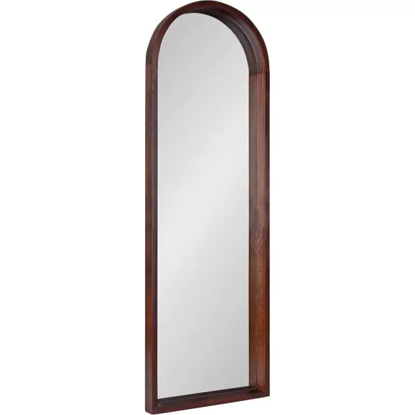 imageKate and Laurel Hutton MidCentury Modern Farmhouse Arch Mirror 24quot x 36quot Walnut Brown FinishWalnut Brown