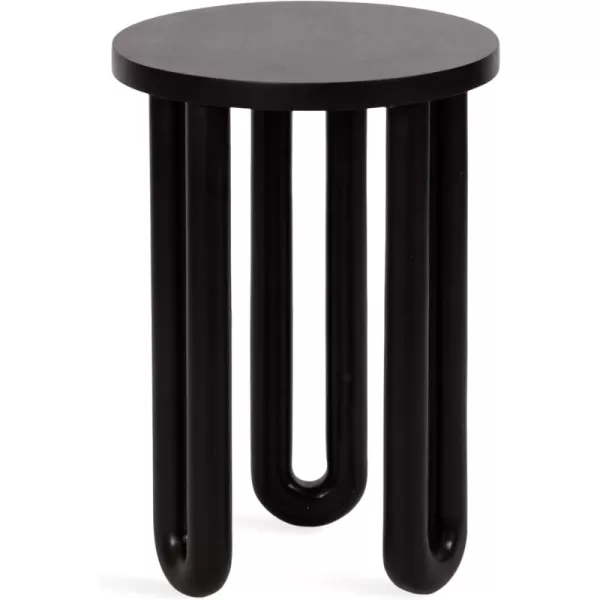 Kate and Laurel Kenzo Modern Wooden Round Side Table 14 x 14 x 20 Light Natural Transitional Wood End Table for Use as Bedroom Nightstand or Living Room Accent TableBlack