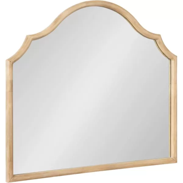 imageKate and Laurel Leanna Modern Wide Horizontal Arch Wall Mirror 32 x 28 Natural Wood Wooden Arched Bathroom Mirror with Soft Scallops for Use as Cute Nursery Mirror or Fireplace Mantel MirrorNatural