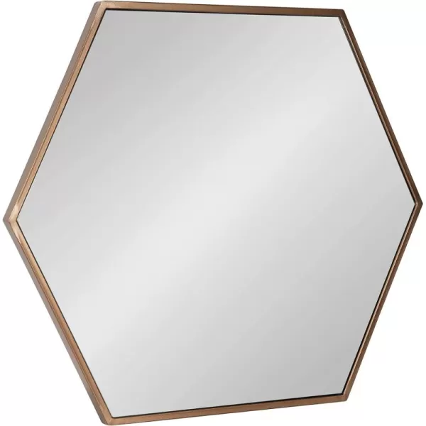 Kate and Laurel McNeer Large Hexagon Metal Wall Mirror 31x22 BlackBronze