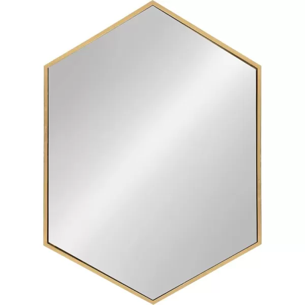 Kate and Laurel McNeer Large Hexagon Metal Wall Mirror 31x22 BlackGold